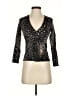 Trina Turk 100% Wool Animal Print Black Cardigan Size XXS (estimated) - photo 1