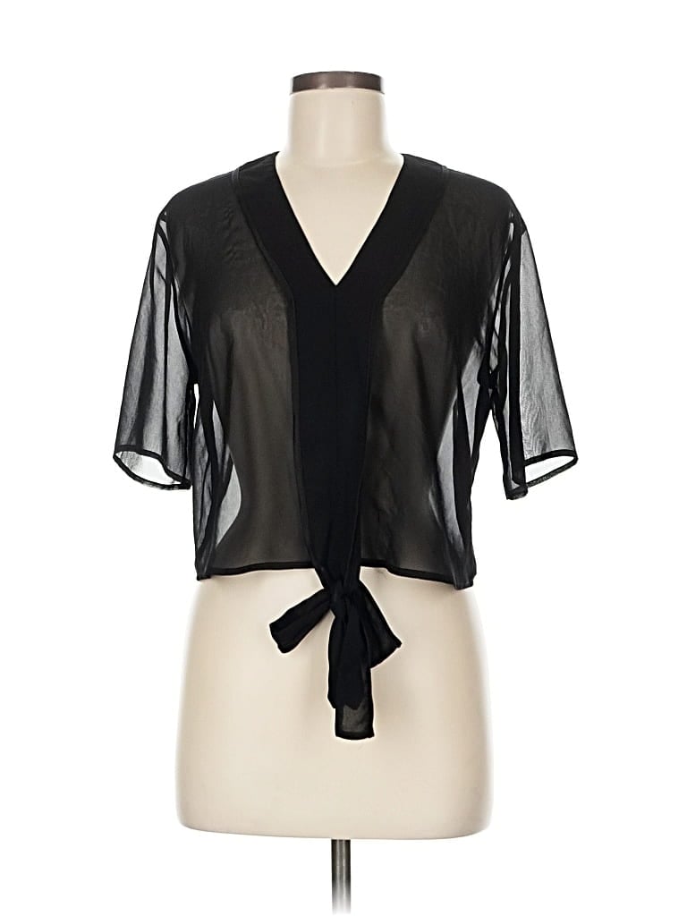 Pre-owned J Brand Short Sleeve Blouse In Black