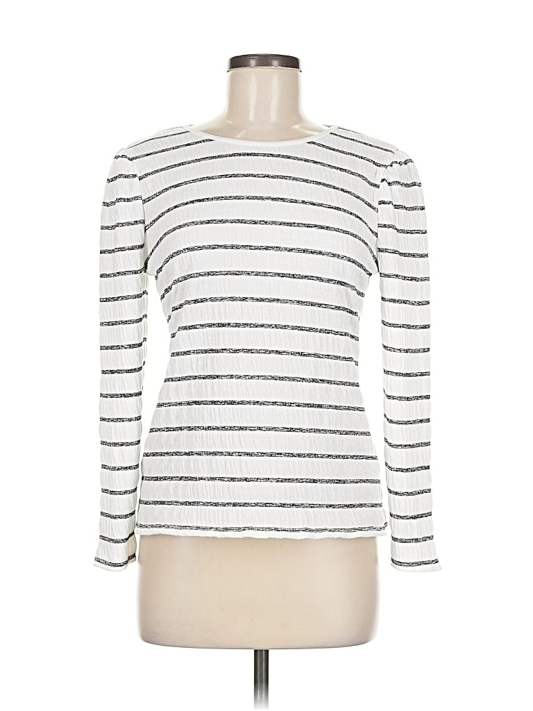 Pre-owned Vince Camuto Long Sleeve T-shirt In White