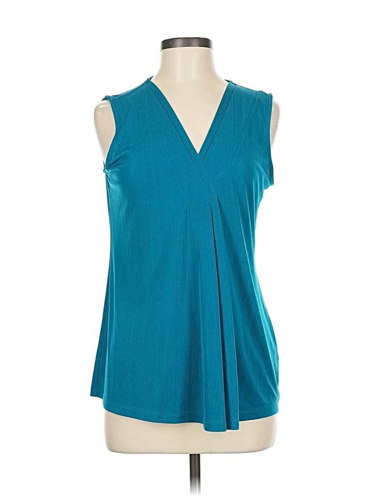 Pre-owned Dana Buchman Sleeveless Blouse In Blue
