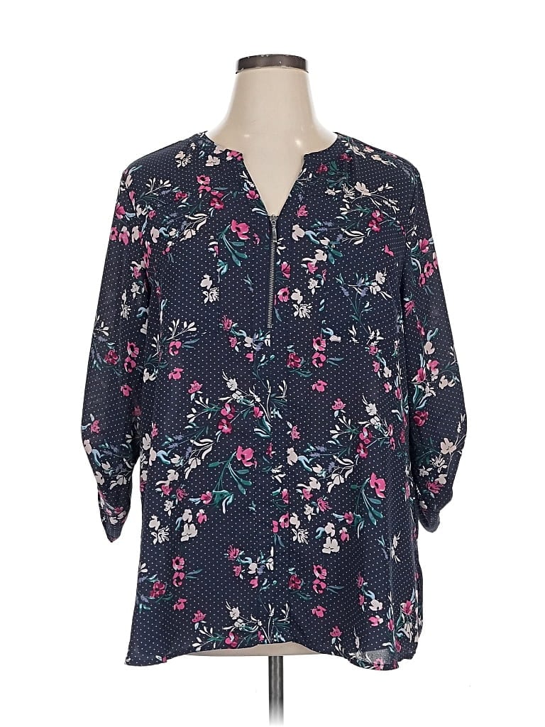 Pre-owned Maurices 3/4 Sleeve Blouse In Blue