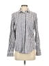 Garnet Hill 100% Cotton Checkered-gingham Gray Long Sleeve Button-Down Shirt Size 4 - photo 1
