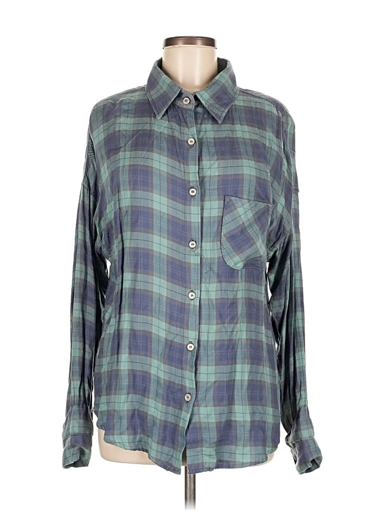 Pre-owned Nsf Long Sleeve Button Down Shirt In Green