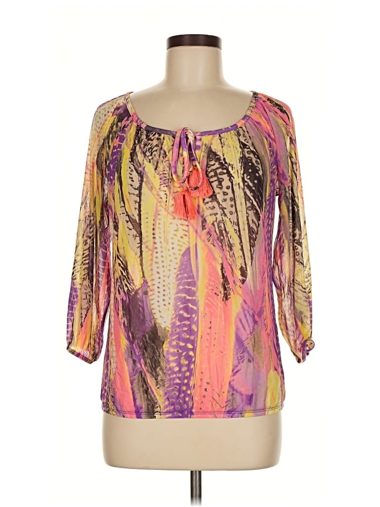 Pre-owned Inc International Concepts 3/4 Sleeve Blouse In Pink