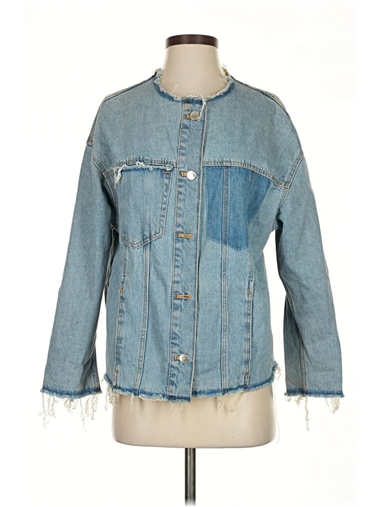 Pre-owned Zara Trf Denim Jacket In Blue