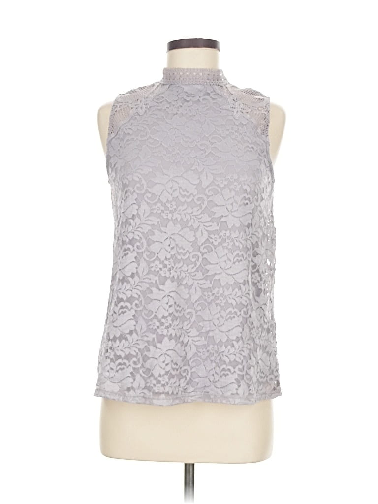 Pre-owned Cable & Gauge Sleeveless Blouse In Silver