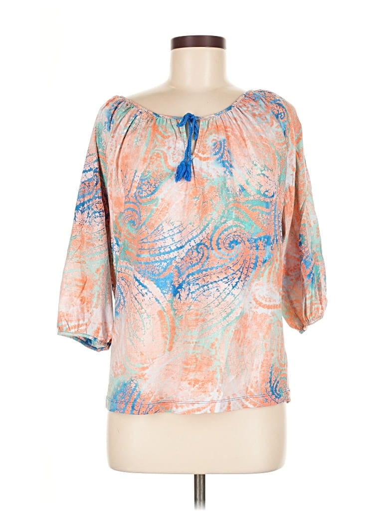 Pre-owned Lauren Jeans Co. 3/4 Sleeve Blouse In Orange