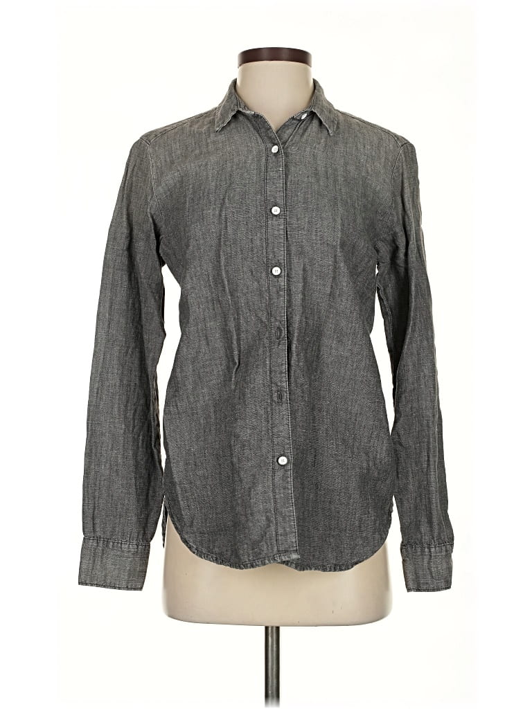 Pre-owned Gap Long Sleeve Button Down Shirt In Gray