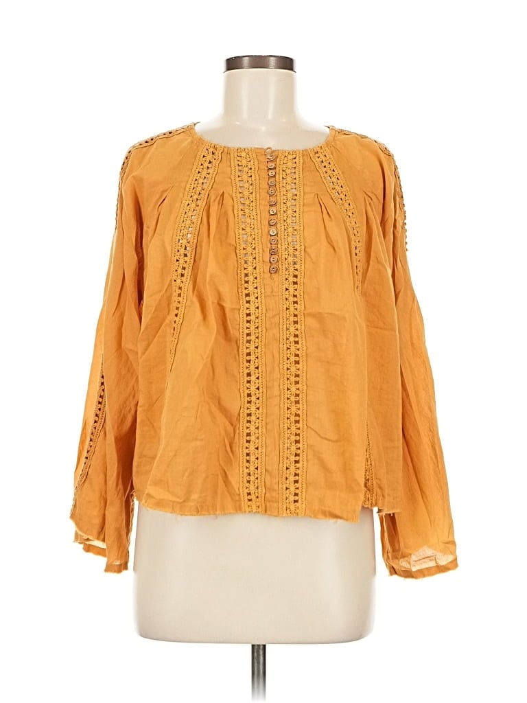 NATURAL LIFE Pre-owned Long Sleeve Blouse In Orange