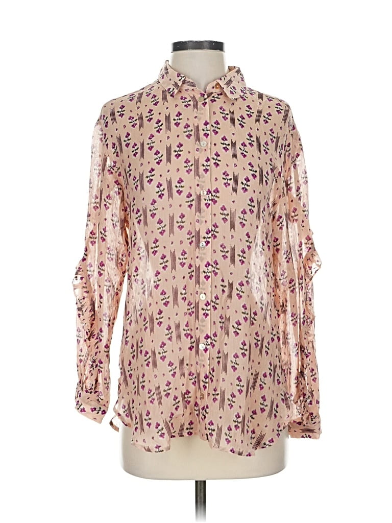 Pre-owned Massimo Dutti Long Sleeve Blouse In Pink