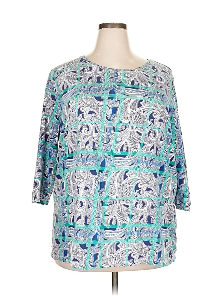 Pre-owned Cj Banks 3/4 Sleeve T-shirt In Blue