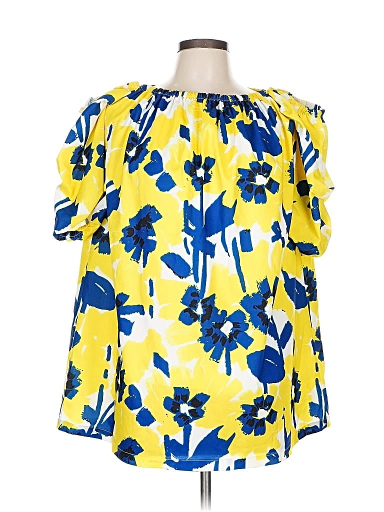 Pre-owned Assorted Brands Short Sleeve Blouse In Yellow