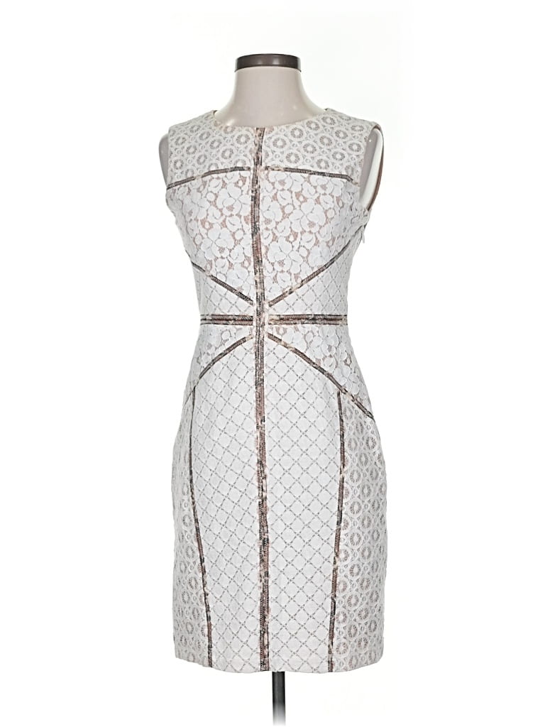 Pre-owned Bcbgmaxazria Cocktail Dress In White