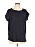 Lands' End 100% Polyester Black Blue Short Sleeve Top Size 12 - photo 1