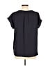 Lands' End 100% Polyester Black Blue Short Sleeve Top Size 12 - photo 2