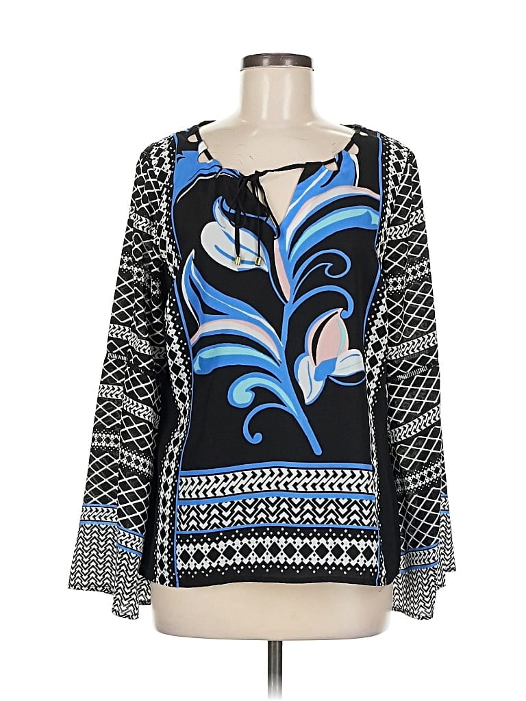 Pre-owned Kaari Blue Long Sleeve Blouse In Black