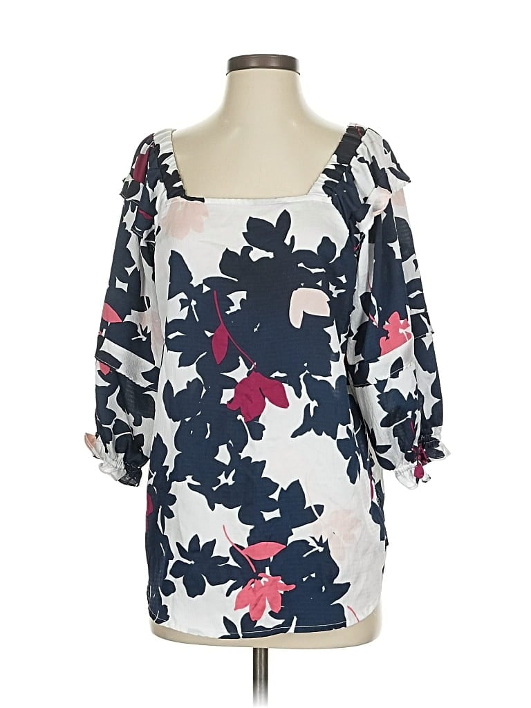 LIZ CLAIBORNE Pre-owned 3/4 Sleeve Blouse In White