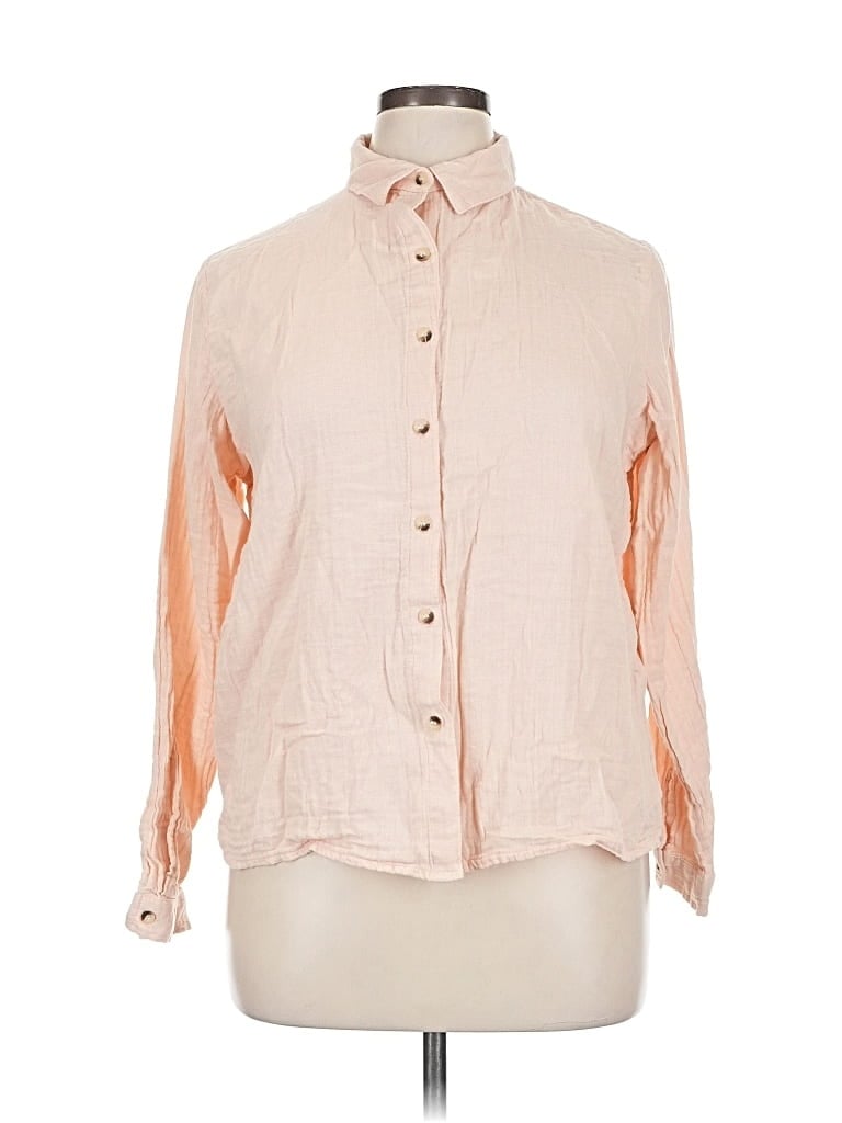 Pre-owned Sim & Sam Long Sleeve Blouse In Pink