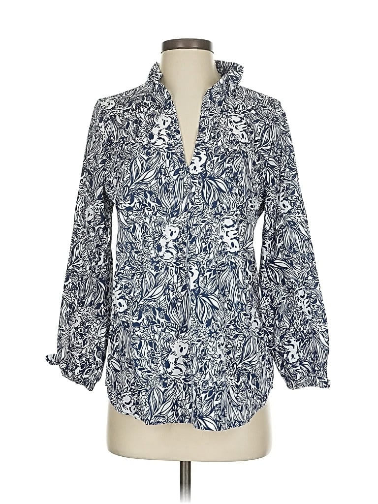 Lilly Pulitzer 3/4 Sleeve Blouse In Blue