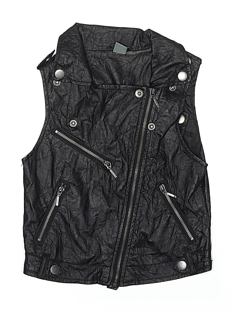 Pre-owned Unbranded Kids' Denim Vest In Black