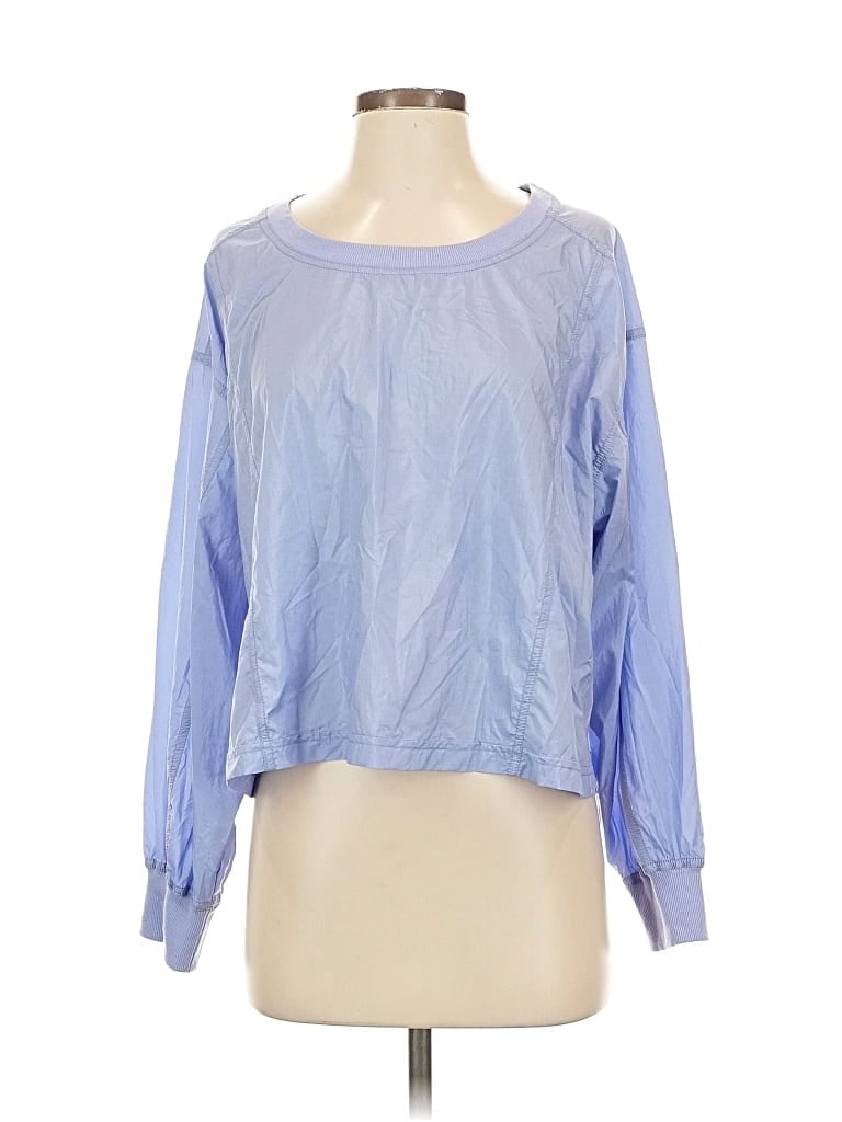 Pre-owned Daily Practice By Anthropologie Long Sleeve Blouse In Blue