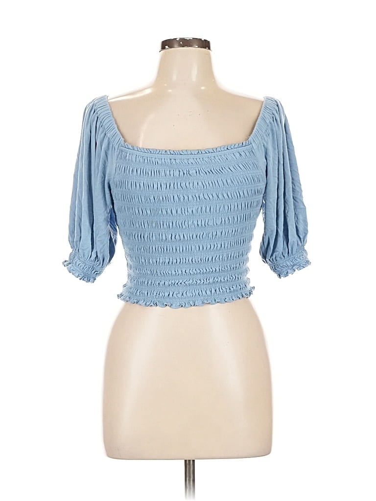 Pre-owned C'isa 3/4 Sleeve Blouse In Blue