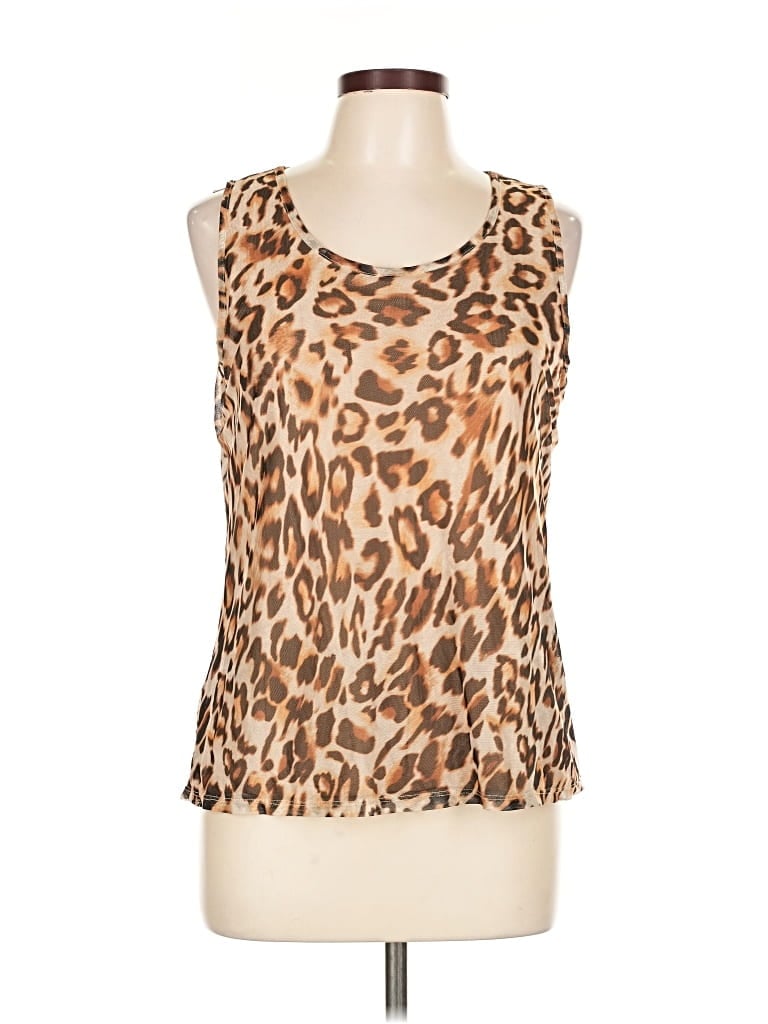 Click to view more detailed imagery on our partner's website Pre-owned Chico's Tank Top Brown Plunge Neckline Tops