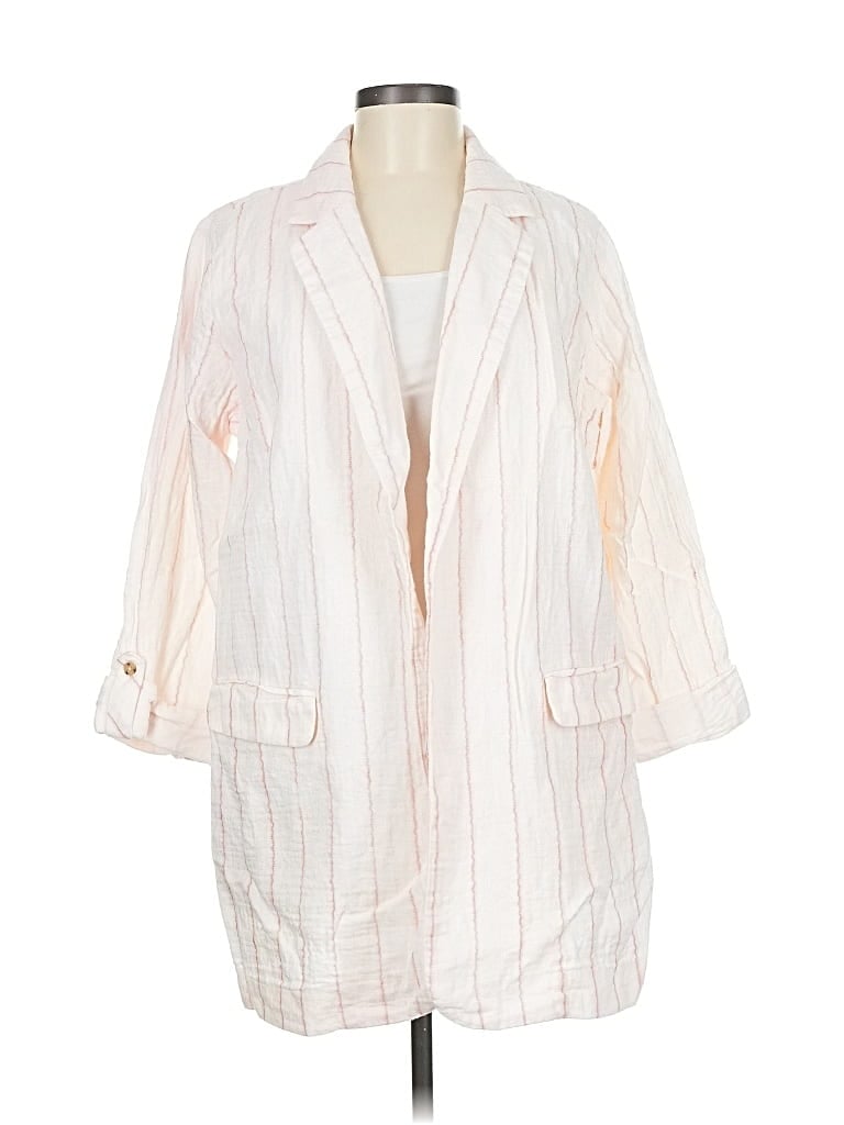 Pre-owned Jjill Blazer Jacket In White