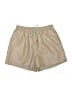 Maverick Solid Tan Faux Leather Shorts Size XS - photo 1