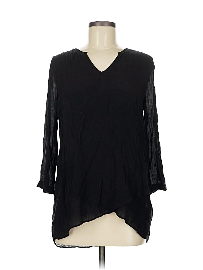 Click to view more detailed imagery on our partner's website Pre-owned Fever 3/4 Sleeve Blouse In Black