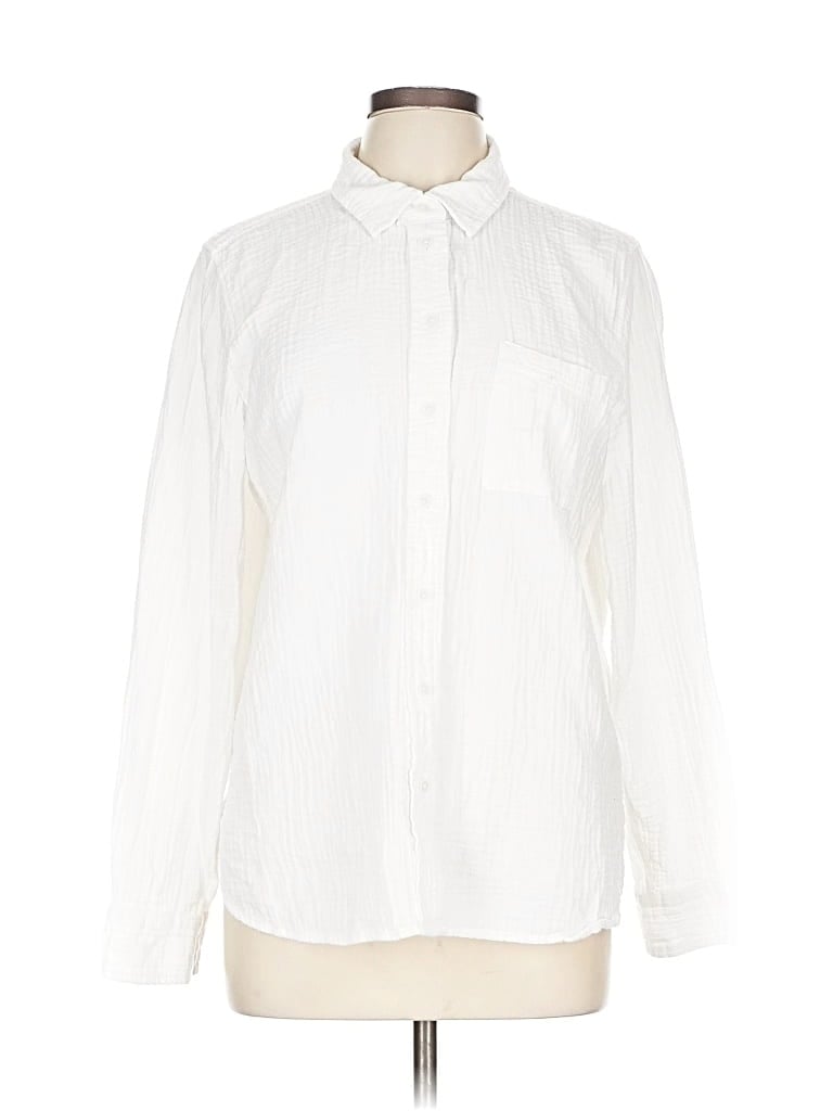 Pre-owned J.crew Factory Store Long Sleeve Button Down Shirt In White