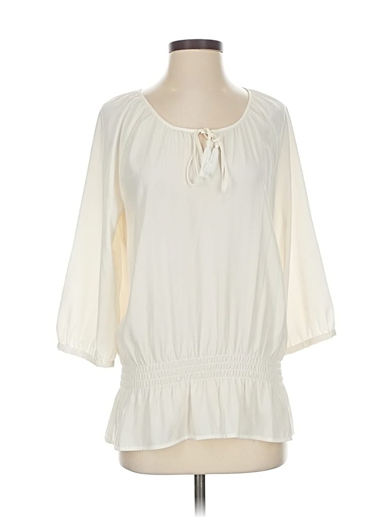 Pre-owned Chico's 3/4 Sleeve Blouse In White