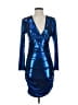 Zara Metallic Blue Cocktail Dress Size XS - photo 1