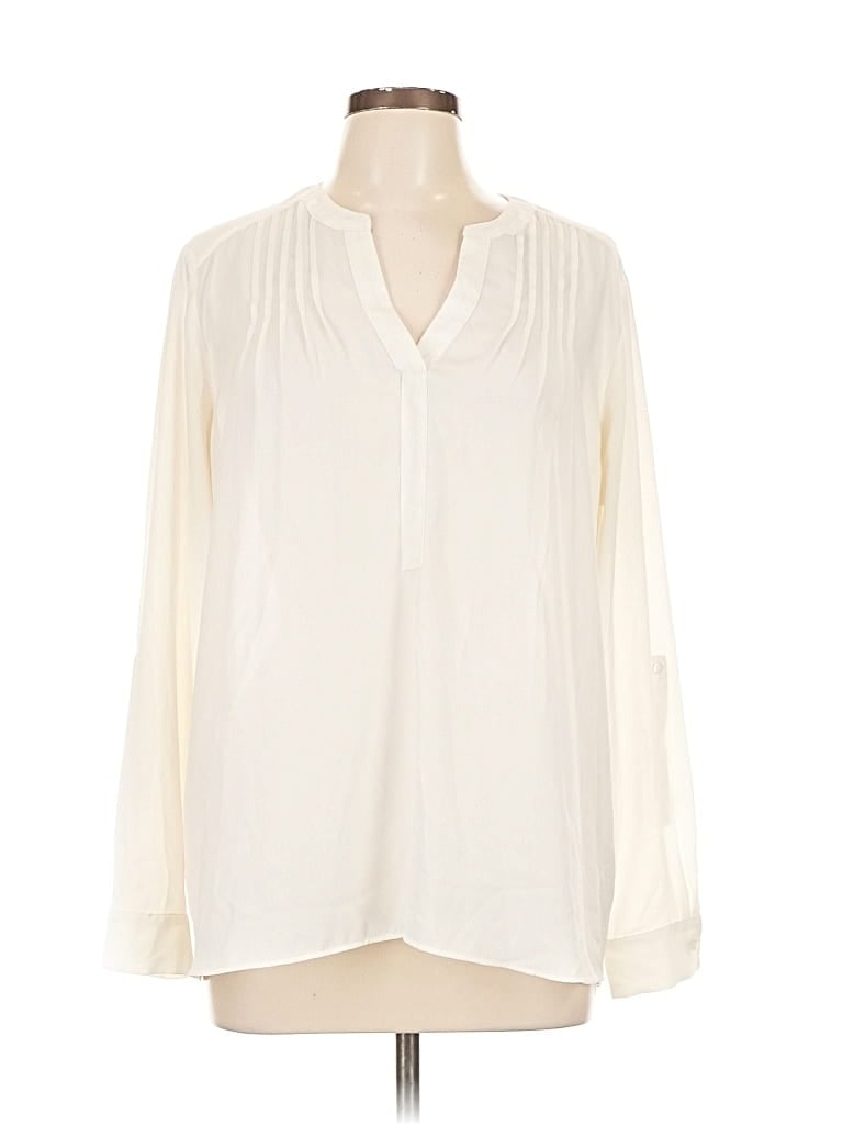 Pre-owned Simply Vera Vera Wang Long Sleeve Blouse In White