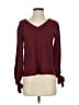 CeCe Burgundy Long Sleeve Blouse Size XS - photo 1