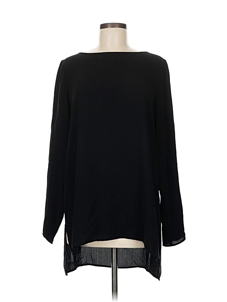 Pre-owned Eileen Fisher Long Sleeve Blouse In Black