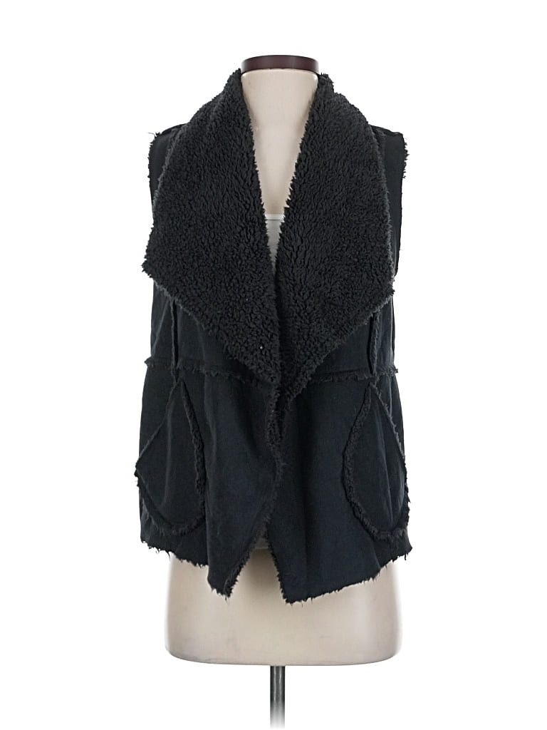 Pre-owned Caslon Faux Fur Vest In Black