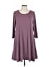 Soho Solid Purple Casual Dress Size L - photo 1