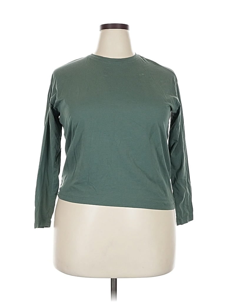 Pre-owned Crz Yoga 3/4 Sleeve T-shirt In Green