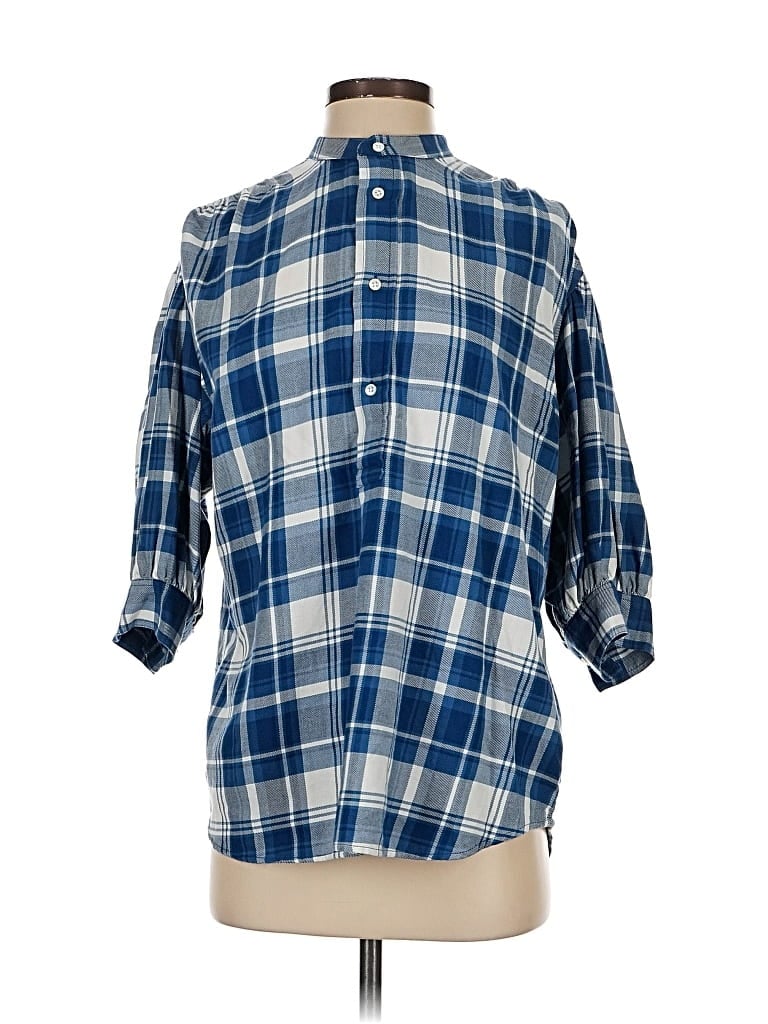 Pre-owned Polo By Ralph Lauren 3/4 Sleeve Button Down Shirt In Blue