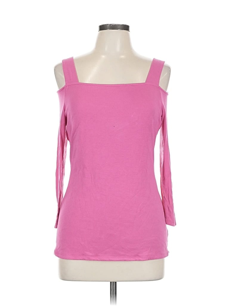 Pre-owned Inc International Concepts 3/4 Sleeve T-shirt In Pink