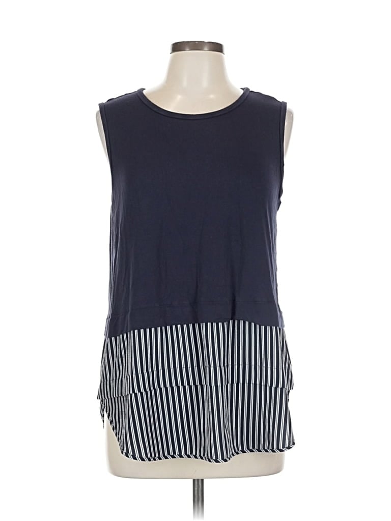 Pre-owned Michael Michael Kors Sleeveless Top Blue Boatneck Tops