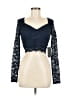 City Vibe Blue Long Sleeve Top Size 7 - photo 1