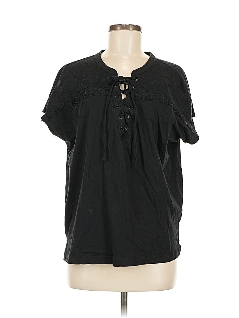 Pre-owned Torrid Short Sleeve Blouse In Black