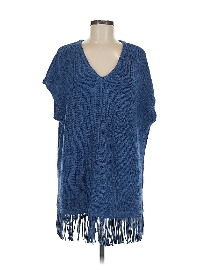 Pre-owned Purejill Poncho In Blue