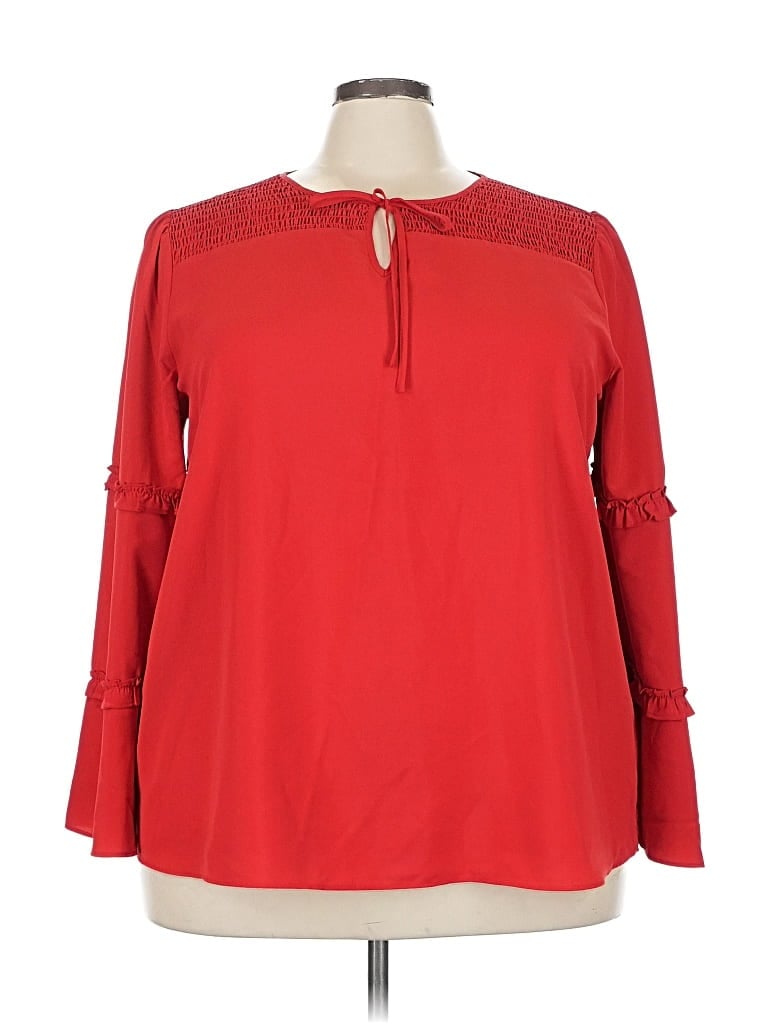 Pre-owned C Established 1946 Long Sleeve Blouse In Red