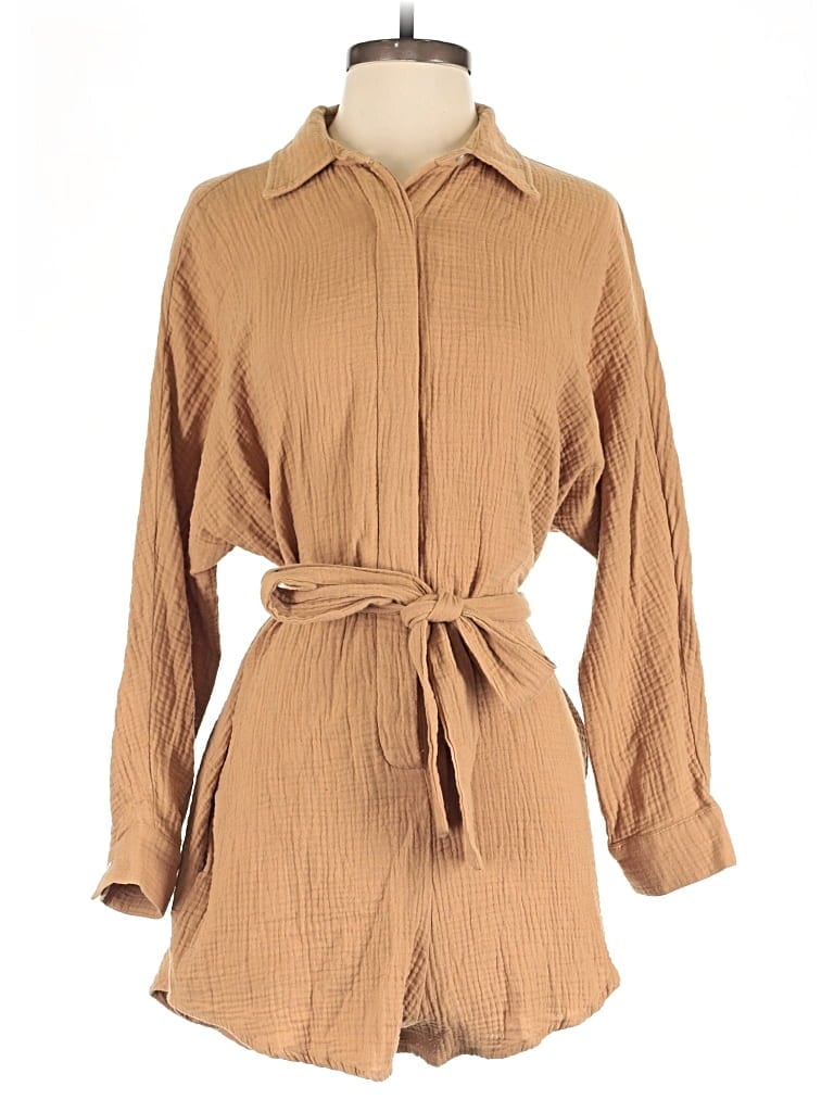 Pre-owned Acoa Collection Romper In Brown