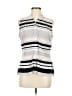 Calvin Klein Stripes Black Silver Sleeveless Blouse Size M - photo 1
