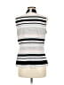 Calvin Klein Stripes Black Silver Sleeveless Blouse Size M - photo 2