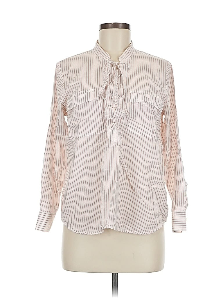 Pre-owned Madewell Long Sleeve Blouse In White